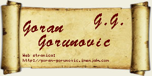 Goran Gorunović vizit kartica
